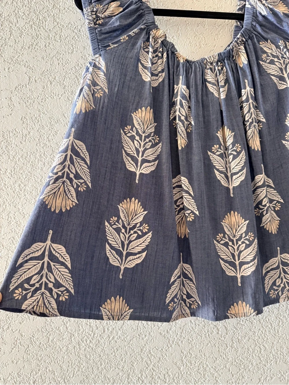 OLD NAVY Puff Sleeve Cutout Tie-Back Resort Swing Blouse Square Neckline Sz XL